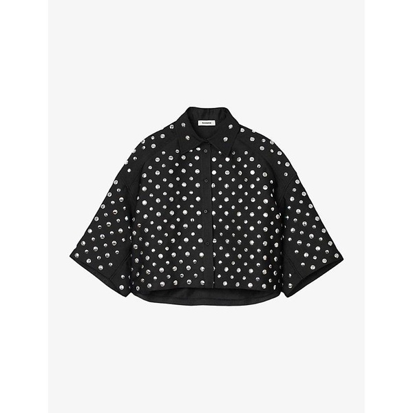 Oversized studded woven shirt