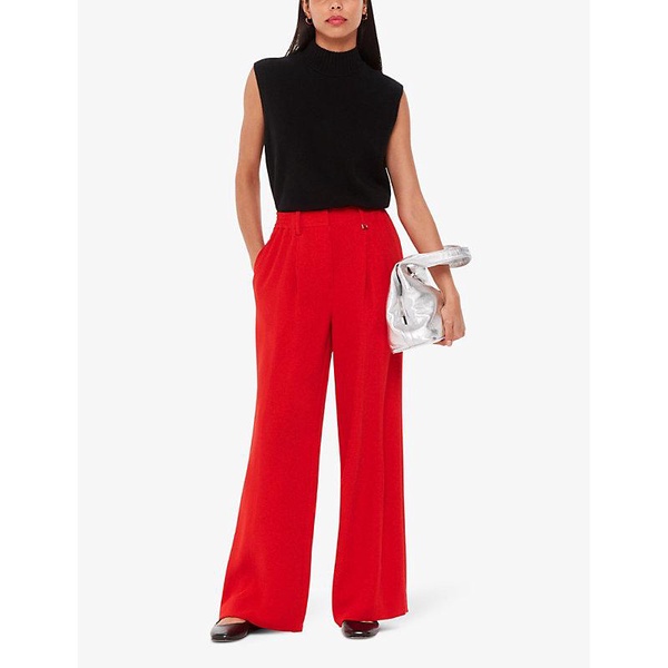 Harper wide-leg high-rise crepe trousers