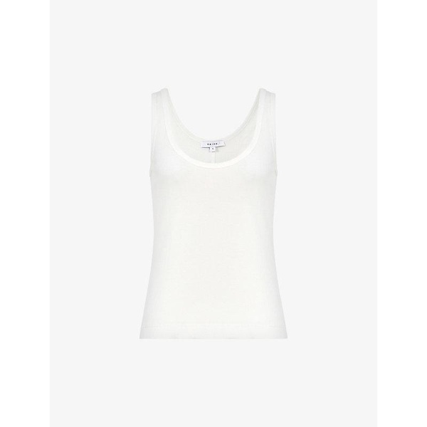 Violet scoop-neck ribbed stretch-cotton vest