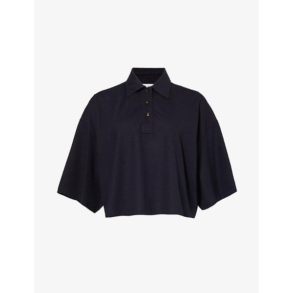 Relaxed-fit cropped cotton-blend polo shirt