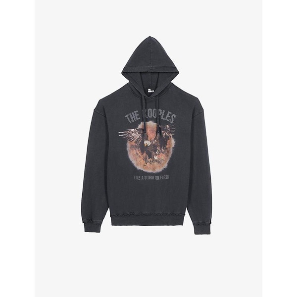 Graphic-print relaxed-fit cotton hoody