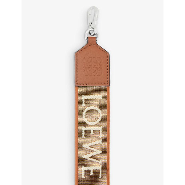 Anagram loop cotton and leather bag strap