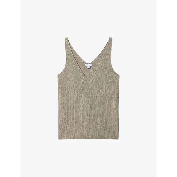 Mika V-neck metallic knitted vest