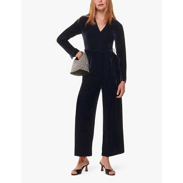 Elora wide-leg velvet jumpsuit