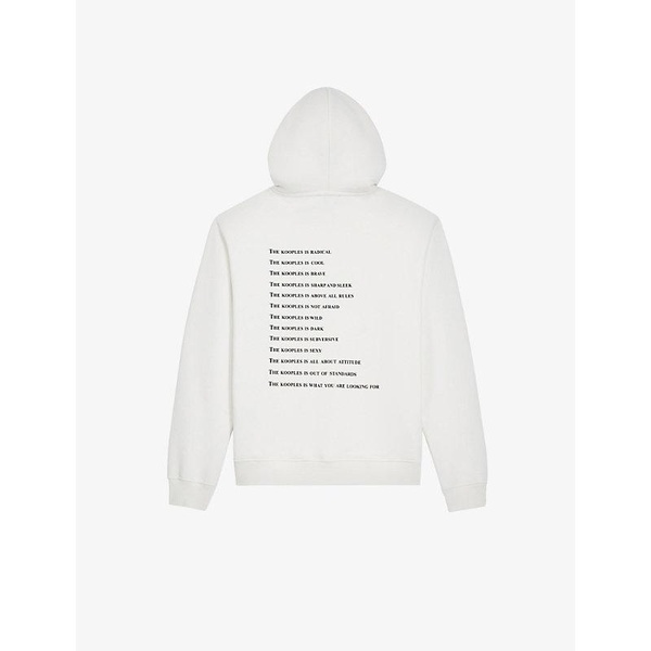 Slogan-print relaxed-fit cotton hoody