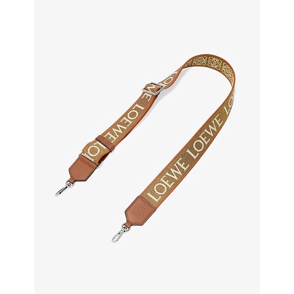 Anagram loop cotton and leather bag strap