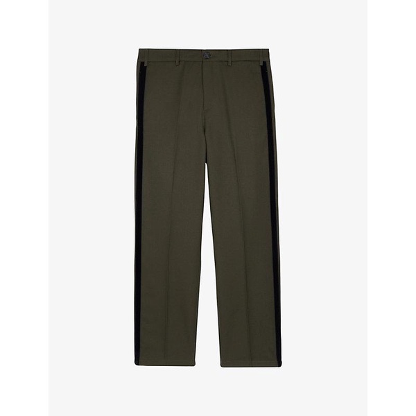 Mid-rise wide-leg wool-blend trousers