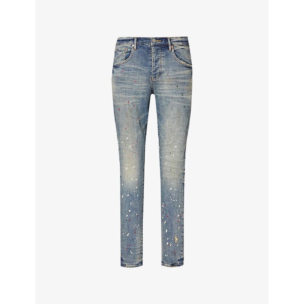 Vintage-effect dropped-fit slim-leg denim jeans