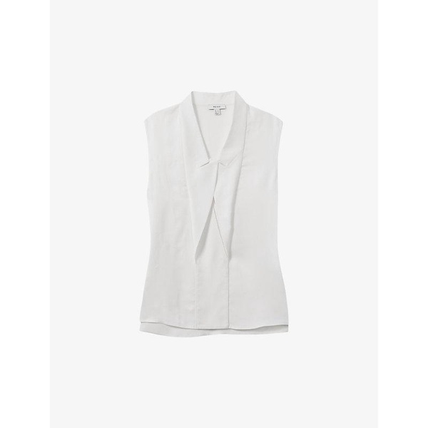 Wren peak-lapel sleeveless woven top