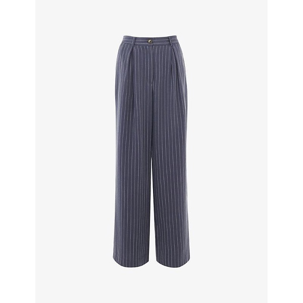 Lottie relaxed-fit high-rise pinstripe woven trousers