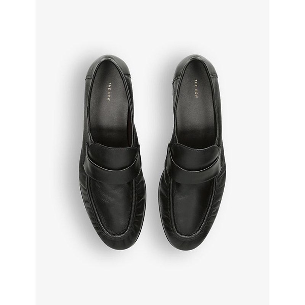 Gathered leather loafers