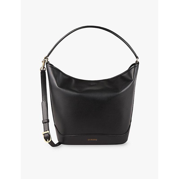 Removable-strap slouchy leather shoulder bag