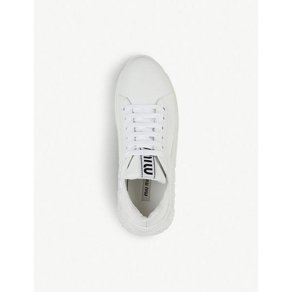 Logo-embossed leather trainers