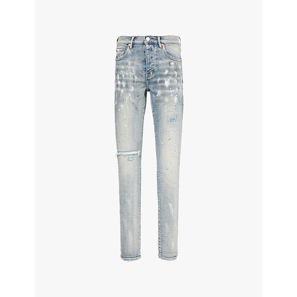 P001 Paint blowout low-rise slim-fit stretch-denim jeans