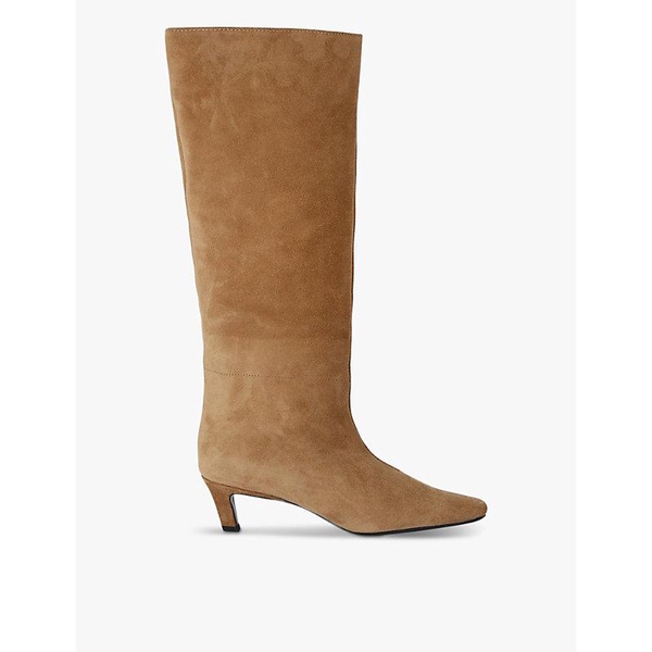 The Wide Shaft suede heeled boots