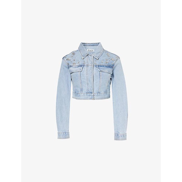 Cropped boxy-fit denim jacket