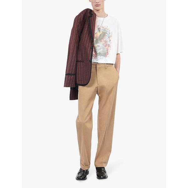 Pressed-crease straight-leg cotton trousers