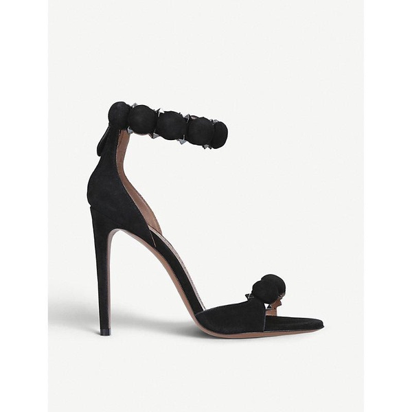 Bombe Stud Suede Ankle-Wrap High-Heel Sandals