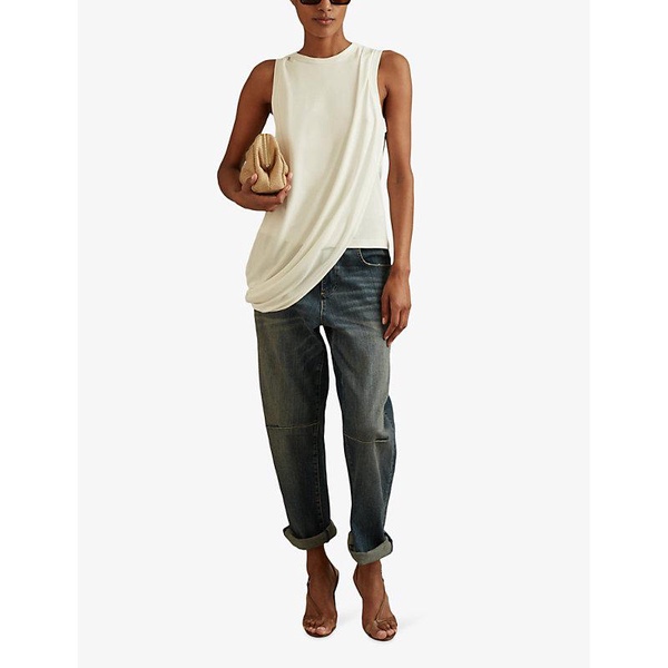 Elva draped-panel woven top