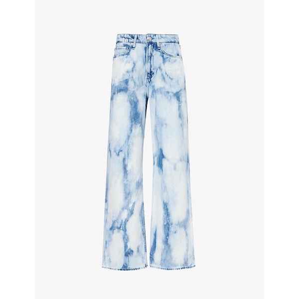 Logan tie-dye wide-leg mid-rise denim jeans