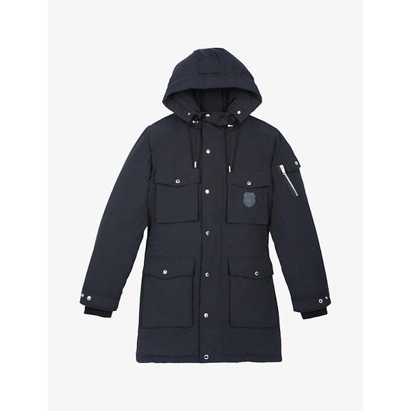 Logo-patch wide-fit hooded woven parka