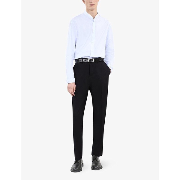 Regular-fit straight-leg wool-blend trousers