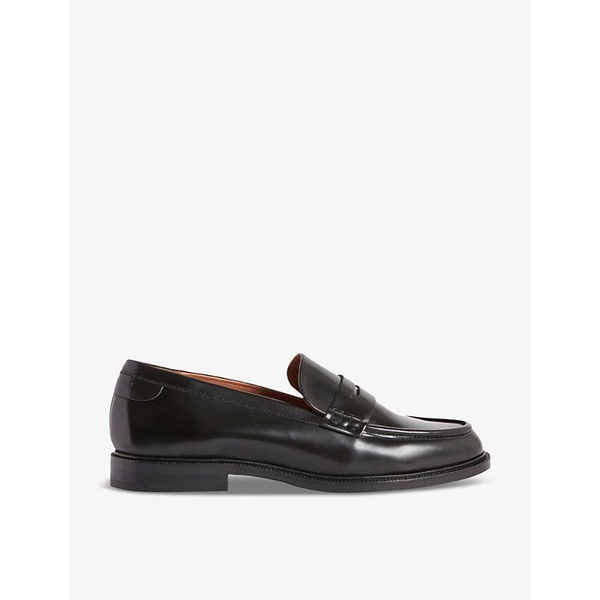 Tonal-stitch leather penny loafers