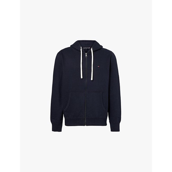 Fleece Zip Through embroidered-branding regular-fit cotton-blend hoody