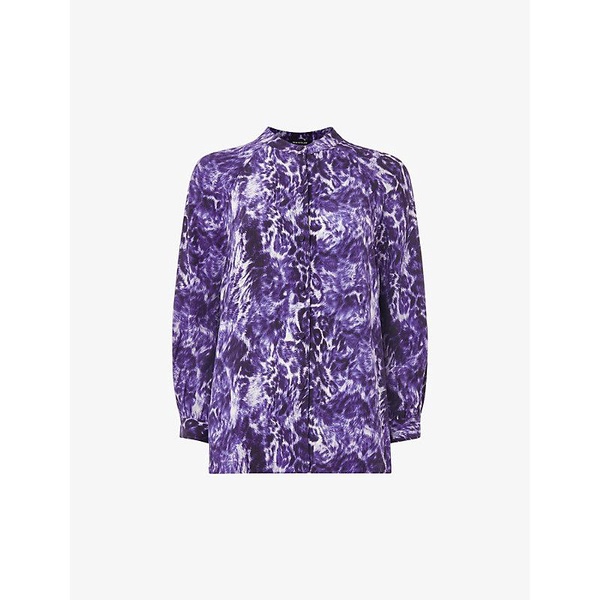 Abstract leopard-print regular-fit eco viscose-blend shirt