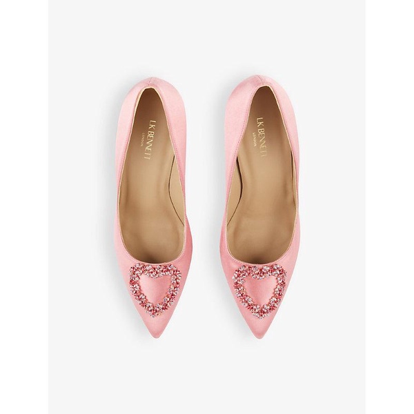 Luella heart-embellished brooch satin pumps