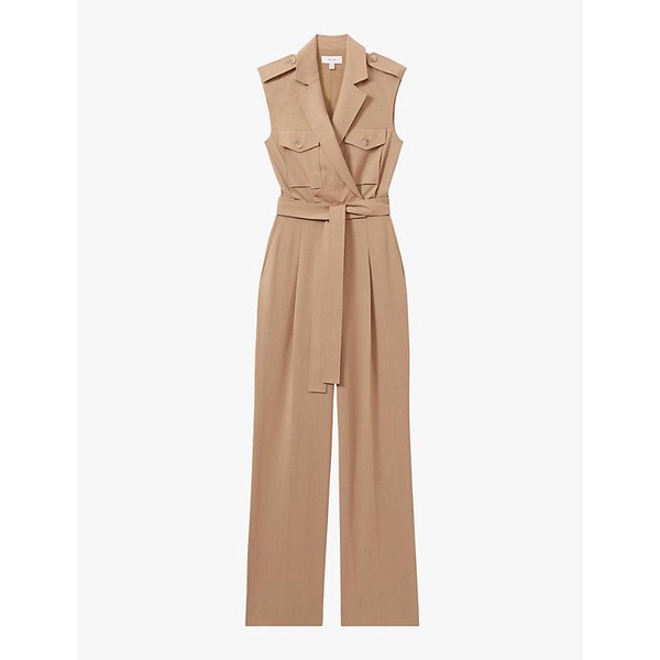 Luisa patch-pocket double-breasted stretch-wool jumpsuit