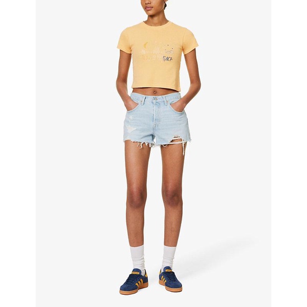 501 Original high-rise stretch-denim shorts