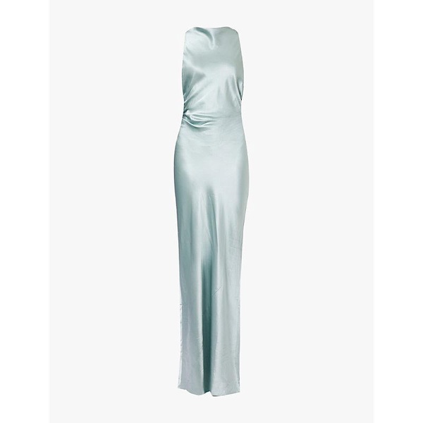 Anaiis draped-neck slim-fit silk maxi dress