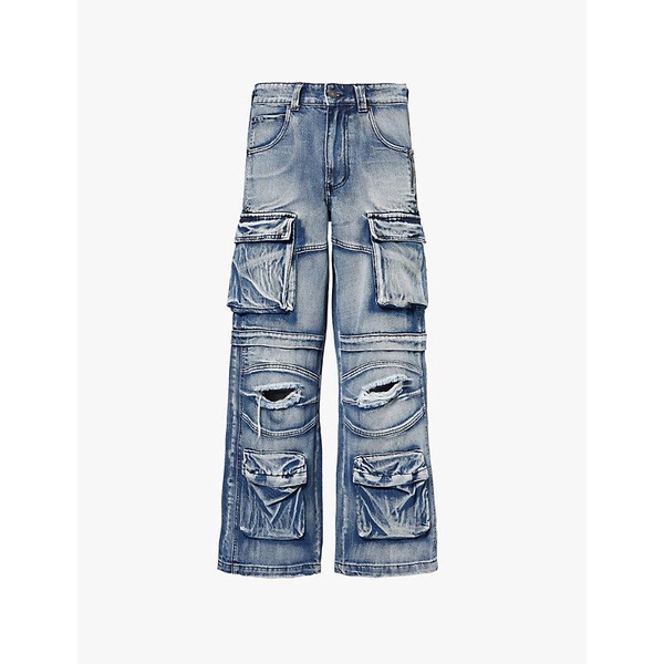 Apex flap-pocket wide-leg mid-rise jeans