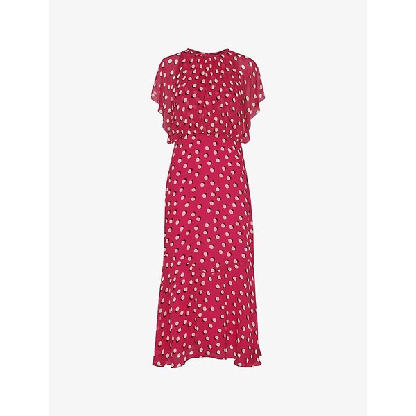 Moon spot-print woven midi dress