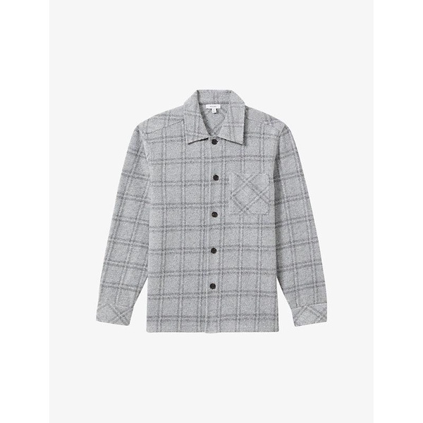 Olivier brushed-check regular-fit wool-blend overshirt