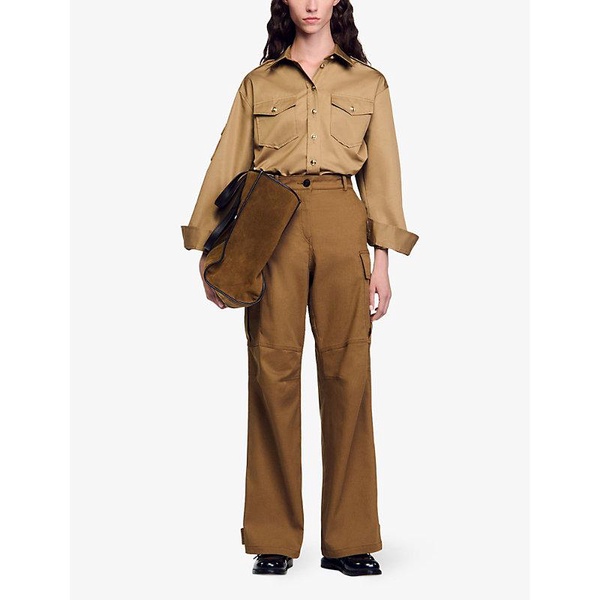 Straight-leg cotton cargo trousers