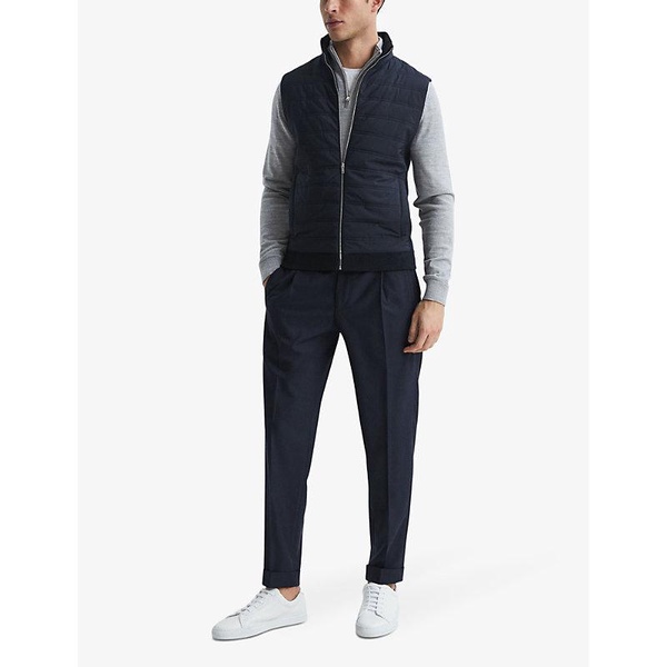 William padded PU and knitted gilet