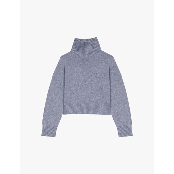 High-neck knitted stretch cashmere-blend jumper