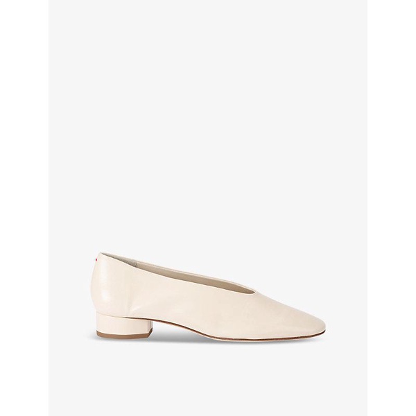 Delia pointed-toe leather heeled courts