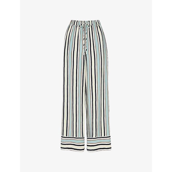 Nicola stripe-print high-rise woven trousers