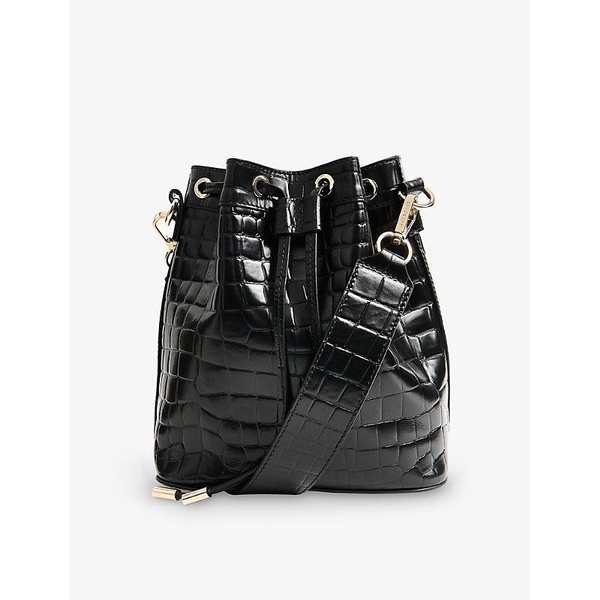 Giulia croc-embossed leather bucket bag