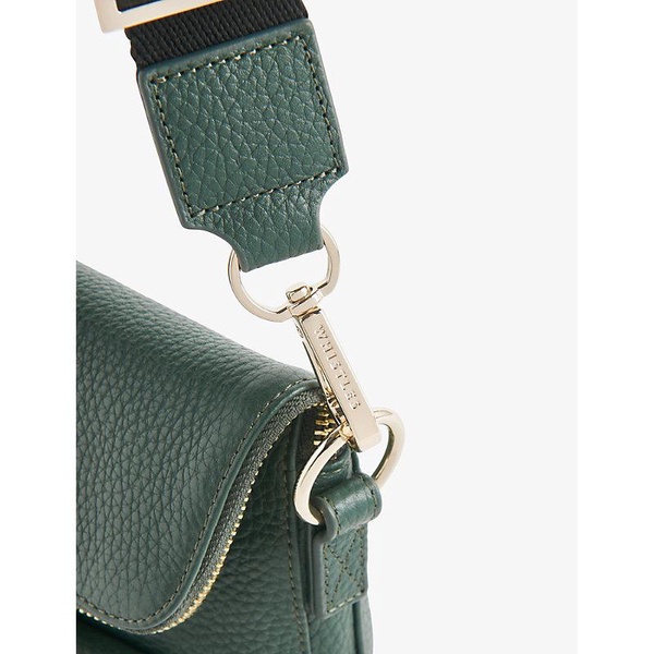 Vida flap-over grained-leather crossbody bag