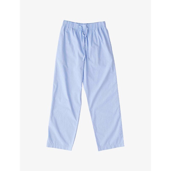 Striped drawstring-waistband straight-leg mid-rise organic-cotton pyjama trousers