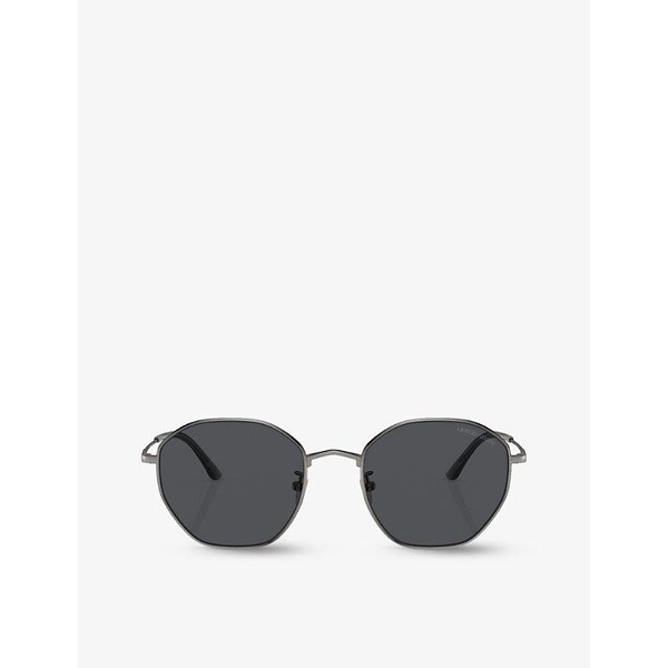 AR6150 branded round-frame metal sunglasses