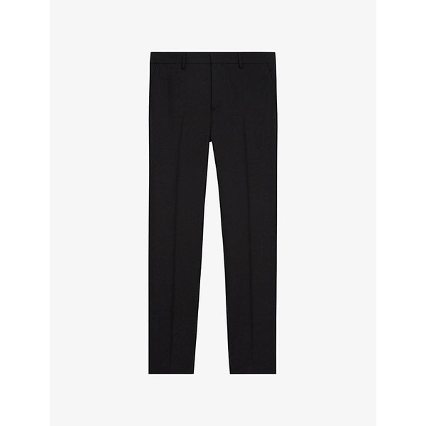 Slim-fit straight-leg wool suit trousers