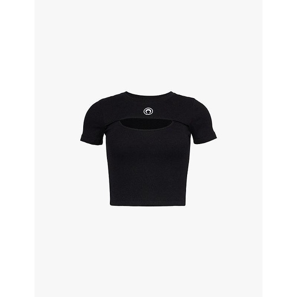 Moon Logo ribbed jersey stretch-organic cotton T-shirt