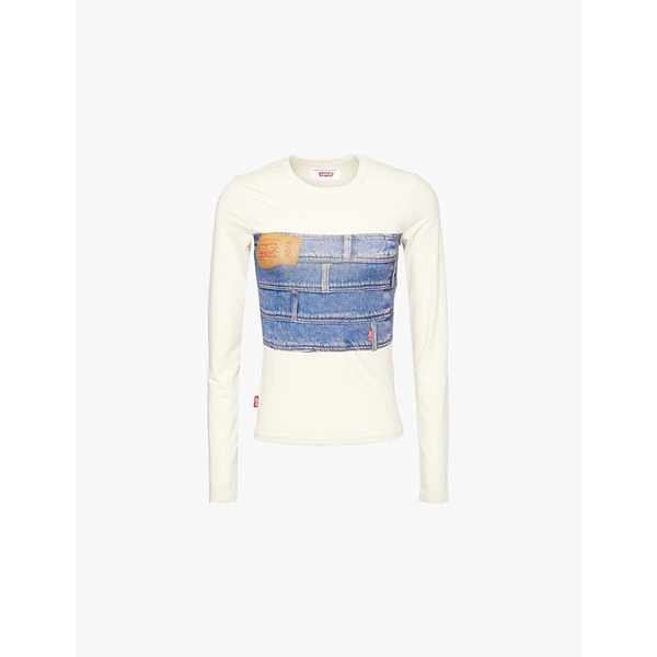 Levi's x Adsb Andersson Bell Second Skin denim-print stretch-woven top