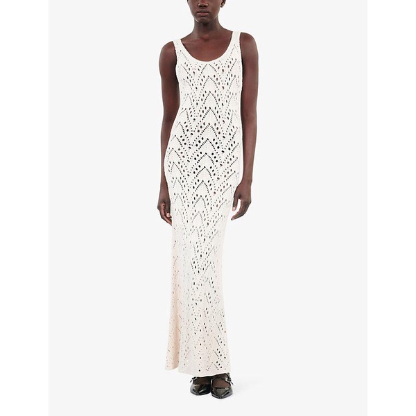 Openwork fitted knitted maxi dress