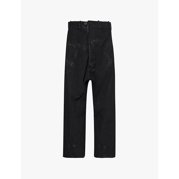 Pleat-front relaxed-fit stretch-cotton trousers